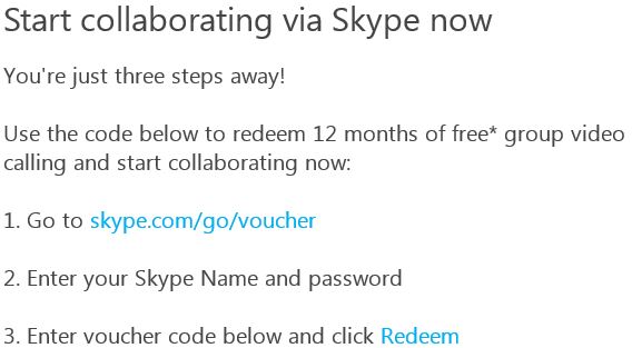 Skype Premium Voucher mail